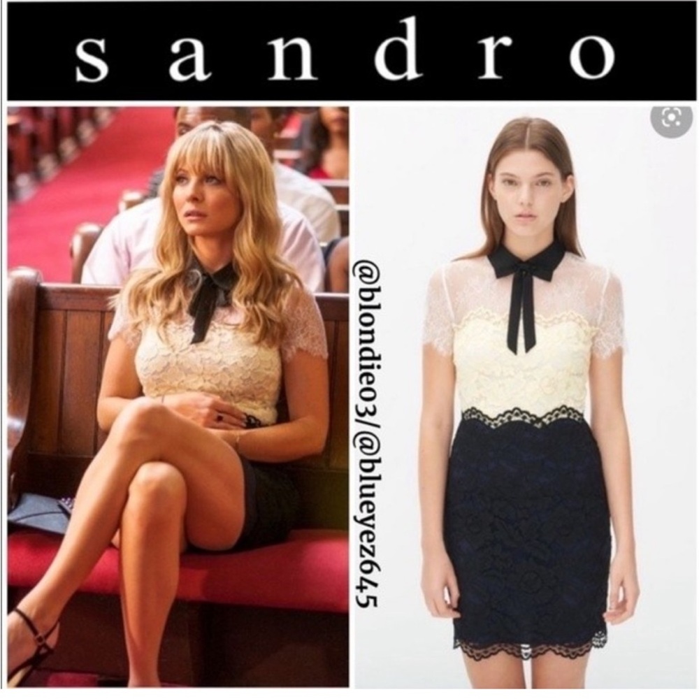 Sandro Cream Sheath Mini Dress with Peter Pan Collar